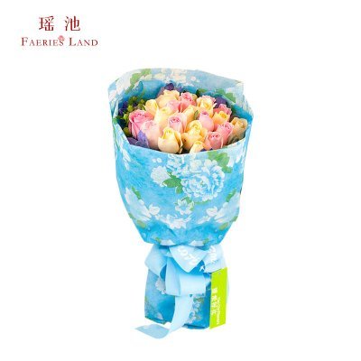 瑶池花卉旗舰店香槟玫瑰粉玫瑰花束 爱意心选的礼物之道